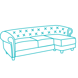 Стандартный кожанный угловой диван